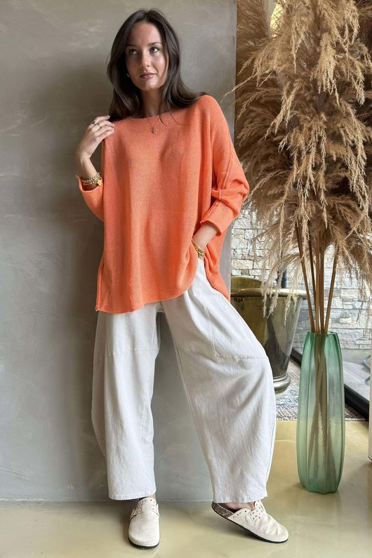 Conrad Slouch Cotton Knit Papaya